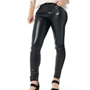 StyleList by Micaela Regular Faux Leather Front Ponte Leggings